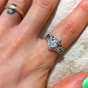 Princess crystal gemstone ring